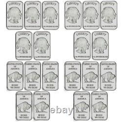 Lot of 10 1 oz SilverTowne Buffalo. 999 Fine Silver Bar New Design Sealed