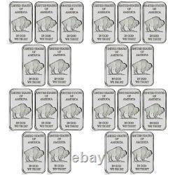 Lot of 20 1 oz SilverTowne Buffalo. 999 Fine Silver Bar New Design Sealed