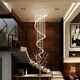 Luxury Crystal Chandelier Pendant Ceiling Lamp Light Rain Drop Spiral Lighting