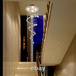 Luxury Crystal Chandelier Pendant Ceiling Lamp Light Rain Drop Spiral Lighting