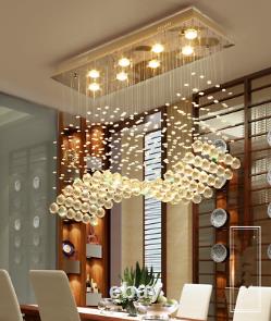 Luxury Rain Drop 3-LED K9 Crystal Chandelier Modern Home Ceiling Pendant Light