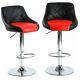 Model Bar Stool Chair Dining Counter Pub Barstools Mix Black & Red Set of 2