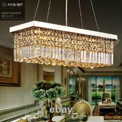 Modern 60/80cm Rectangle Chandeliers K9 Crystal Pendant Light Home Ceiling Lamp
