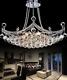 Modern K9 Crystal Chandelier LED Flush Mount Ceiling Lighting Hanging Lamp