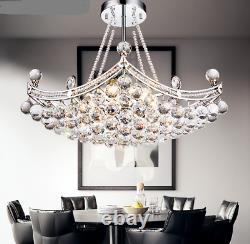 Modern K9 Crystal Chandelier LED Flush Mount Ceiling Lighting Hanging Lamp