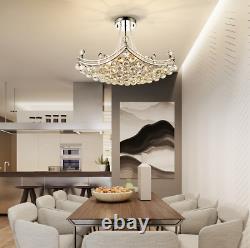 Modern K9 Crystal Chandelier LED Flush Mount Ceiling Lighting Hanging Lamp