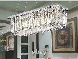 Modern K9 Crystal Rectangle Ceiling Light Home Chandelier Pendant 60/80cm