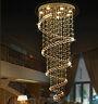 Modern Luxury Crystal LED Chandelier Pendant Lamp Rain Drop Spiral Ceiling Light