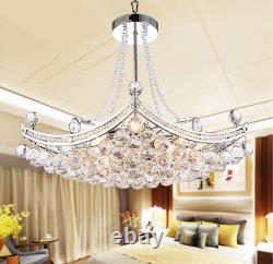 Modern Luxury K9 Crystal Chandelier LED Hanging Pendant Lamp Ceiling Fixture
