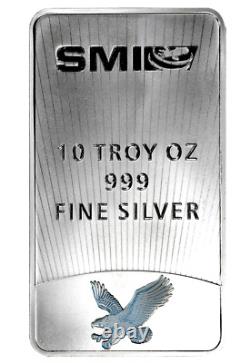 NEW (2) x 10oz= 20 Troy ozs 999 FN SILVER Sunshine Mt. Co Mercury Design Bar+