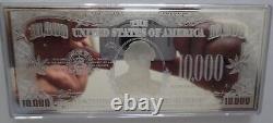 NEW DISCOUNTED $10,000 CURRENCY NOTE PROOF 4oz LARGE SILVER BAR + CASE FLAWS