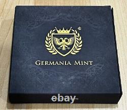 NEW GEFION 2024 Germania Goddess 2 oz Silver Cast Bar Antiqued Finish Mint 999