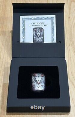 NEW GEFION 2024 Germania Goddess 2 oz Silver Cast Bar Antiqued Finish Mint 999