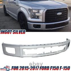 NEW INGOT SILVER Front Bumper Face Bar For 2015-17 Ford F-150 F150 King XLT SSV