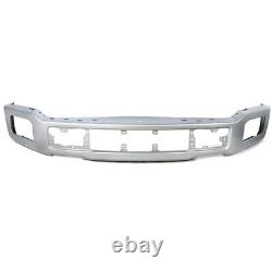 NEW Painted JS Silver Front Bumper Face Bar For 2018-20 Ford F-150 WithFog Hole