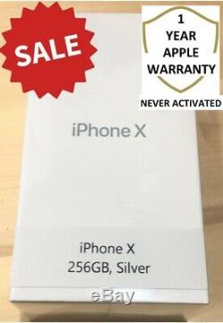 NEW SEALED Apple iPhone X 256GB Silver FACTORY UNLOCKED! 1 Year APPLE WARRANTY