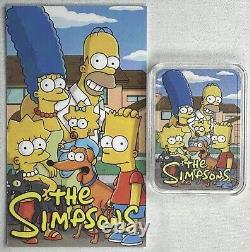 NEW The Simpsons Family 1 troy oz. 999 SILVER Colorized Bar COA #70/100