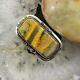 Native American Sterling Silver Bumblebee Jasper Bar Ring Size 9.25 For Women