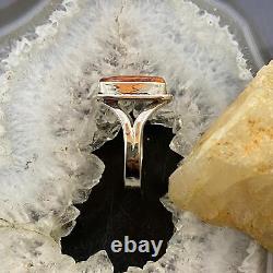 Native American Sterling Silver Spiny Oyster Bar Ring Size 9 For Women