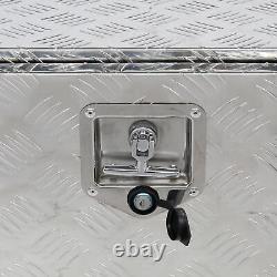 New 42 Inch Aluminum Underbody Tool Box Storage with Lock 5 Bar Tread Silver