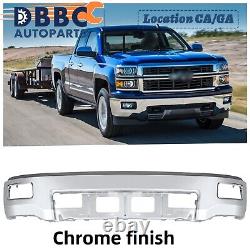 New For 2014-2015 Chevy Silverado 1500 Steel Front Bumper Face Bar With Fog Hole