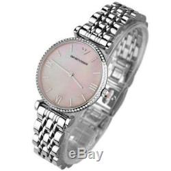New Genuine Emporio Armani Ar1779 Ladies Gianni T-bar Silver Pink Watch Uk