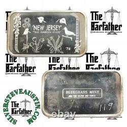 New Jersey 1 Troy Oz 999 Silver Bar Bluegrass Mint Archie Kidd Garden State