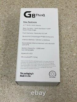 New LG G8 THINQ G820U 128GB Verizon GSM Unlocked for T-Mobile, AT&T Silver