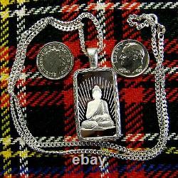 New Sterling Silver faith bullion pendant with 10g fine silver bar & chain