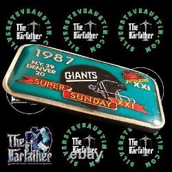 New York Giants 1987 Superbowl 1 Troy Oz 999 Silver Bar Enamel TM-59EN NFL