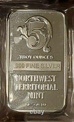 Northwest Territorial Mint 5 oz Silver Bar. 999 Fine Silver (qty 1)