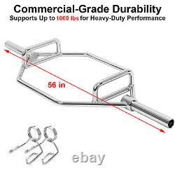 Olympic 2in Hex Trap Bar Weightlifting Deadlift Squat Barbell Supports 1000 lbs