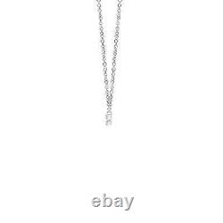 PURE IGNIS 0.26 Ct Lab Grown Diamond Step Bar Necklace in Silver for Women