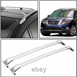 Pair Silver Aluminum Roof Rack Top Cross Bar Rail For 2013-19 Nissan Pathfinder