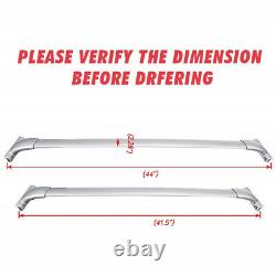 Pair Silver Aluminum Roof Rack Top Cross Bar Rail For 2013-19 Nissan Pathfinder