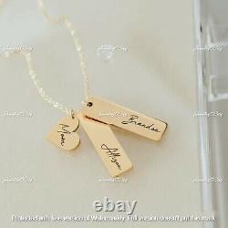 Personalized Engraved Name Bar Pendant Necklace Custom Jewelry Gift For Women