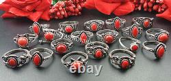 Red Onyx, Coral Gemstone 925 Sterling Silver Plated Wholesale Lot Boho Rings
