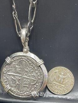 Replica ATOCHA Solid Silver Coin Large Pendant Handmade From Atocha Silver Bar