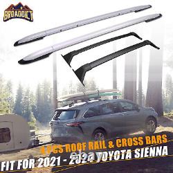 Roof Rails & Cross Bars For 2021 2024 Toyota Sienna Crossbar Accessories