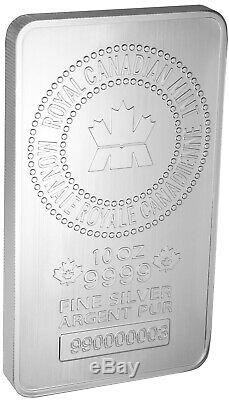 Royal Canadian Mint (RCM) 10 oz Silver Bar. 9999 Fine New