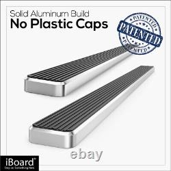 Running Board Side Step 4in Aluminum Silver Fit Nissan Frontier Crew Cab 99-04