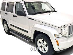 Running Board Side Step Bars 5in Stainless Steel Polished Fit Jeep Liberty 08-13