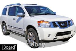 Running Board Side Step Nerf Bars 5in Aluminum Silver Fit Nissan Armada 04-16