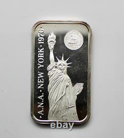 Scarce 85th Anniversary ANA New York Statue of Liberty 1 oz. 999 Silver Bar