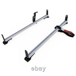 Silver Factory Roof Rail Clamp-On Ladder Van Rack 60 bar with side supports