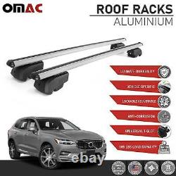 Silver Roof Rail Rack Alu. Cross Bars Luggage Carrier For Volvo XC60 2018-2023