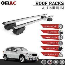 Silver Roof Rail Rack Aluminum Cross Bars Luggage Carrier For BMW X1 2013-2015