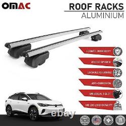 Silver Roof Rail Rack Aluminum Cross Bars Luggage Carrier For VW ID. 4 2021-2023