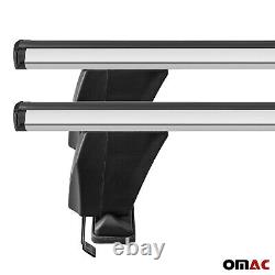 Silver Smooth Top Roof Rack Cross Bar Luggage Carrier For Fiat 500 2007-2014