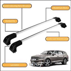 Strong Roof Rack Cross Bars Fits For Genesis GV80 2021-2023 Silver Color